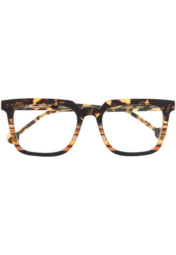 L.A. EYEWORKS Occhiali squadrati con effetto tartarugato - Marrone