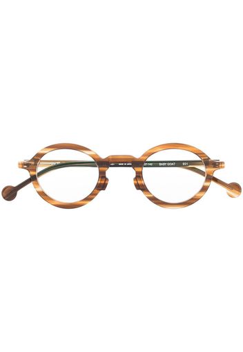 L.A. EYEWORKS Occhiali tondi con effetto tartarugato - Marrone