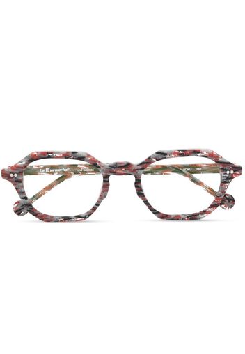 L.A. EYEWORKS Hoku square-frame glasses - Rosso