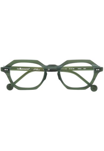 L.A. EYEWORKS Occhiali Hoku squadrati - Verde