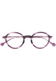 L.A. EYEWORKS Occhiali tondi con effetto tartarugato - Viola