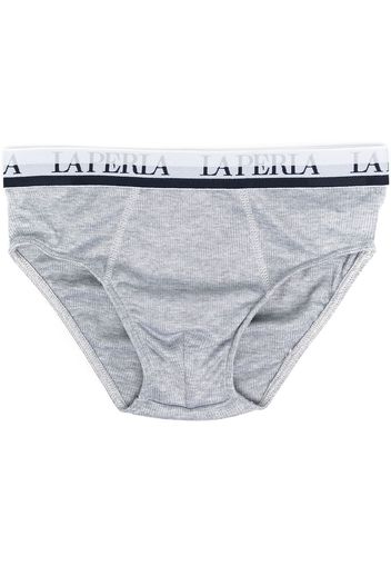 La Perla Kids logo-print briefs - Grigio