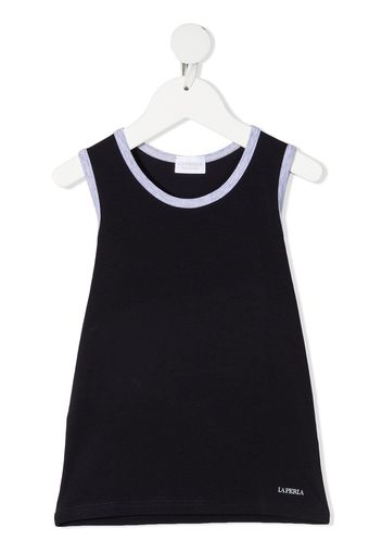 La Perla Kids contrast-trimmed tank top - Blu