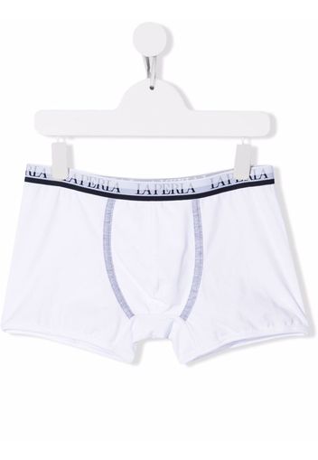 La Perla Kids Boxer con logo - Bianco