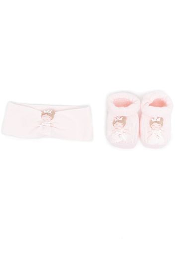 La Perla Kids embellished booties & headband set - Rosa