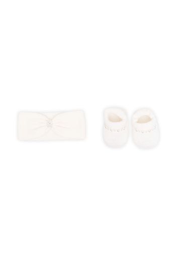 La Perla Kids knitted bootie set - Toni neutri