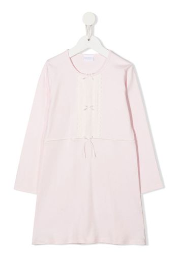 La Perla Kids bow-detail lace-trim pyjama dress - Rosa