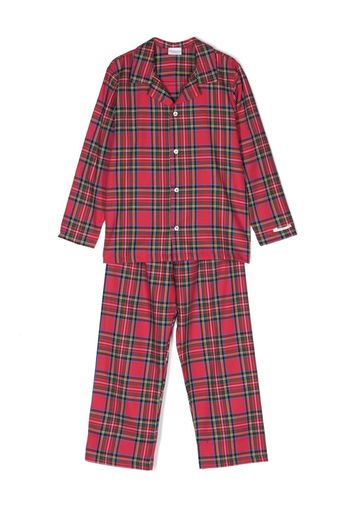 La Perla Kids tartan long-sleeve pyjamas - Rosso