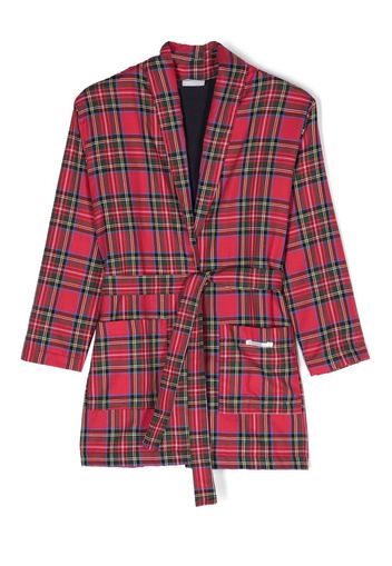 La Perla Kids tartan-print dressing gown - Rosso