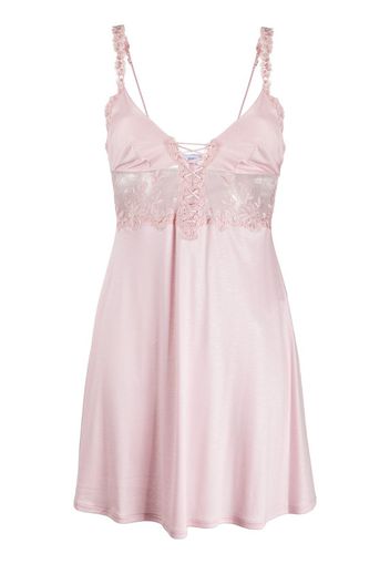 lace embroidered camisole silk dress