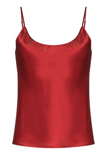 La Perla scoop-neck silk pyjama top - Rosso