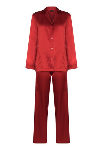 La Perla long sleeve silk pyjamas - Rosso