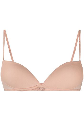 floral-appliquéd padded bra