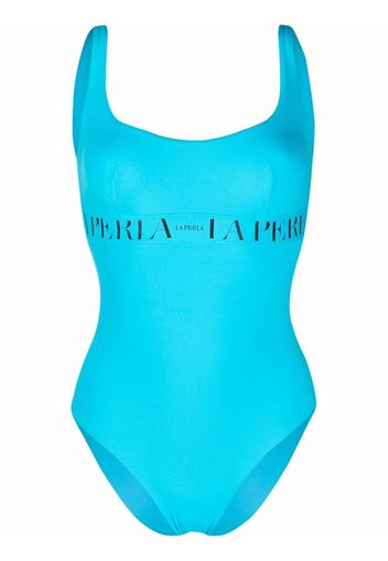 La Perla logo embroidered swimsuit - Blu