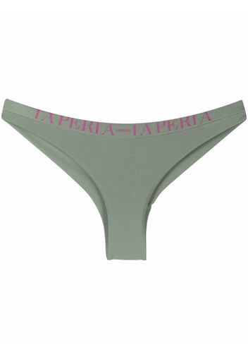 La Perla logo-print brazilian bikini bottoms - Verde
