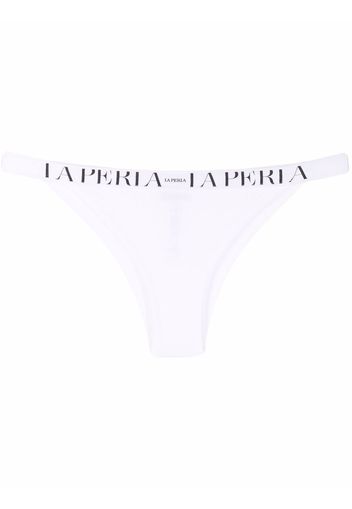 La Perla logo-trim Brazilian briefs - Bianco