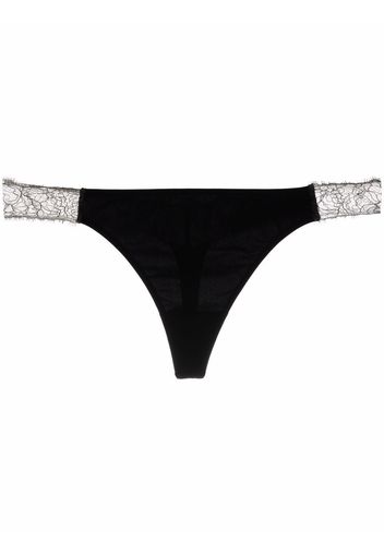 La Perla lace-trim thong - Nero