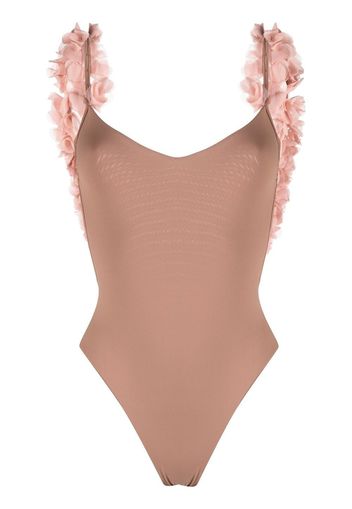 La Reveche Amira high-cut leg swimsuit - Marrone