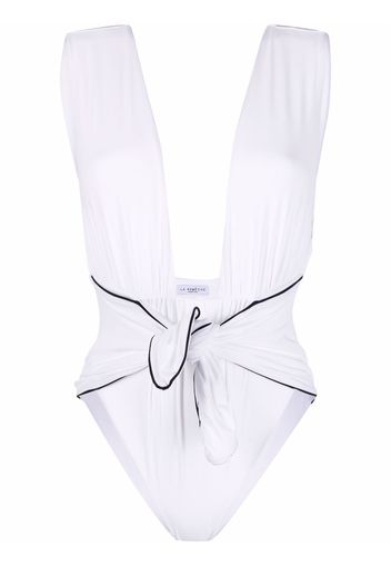 La Reveche ruched waist swimsuit - Bianco