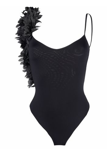 La Reveche floral-appliqué swimsuit - Nero