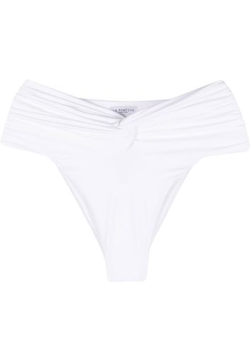 La Reveche Slip bikini Amelie con ruches - Bianco