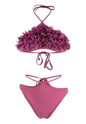 La Reveche halterneck ruffled bikini - Rosa