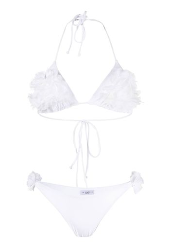 La Reveche Bikini Shayna con applicazione a fiori - Bianco