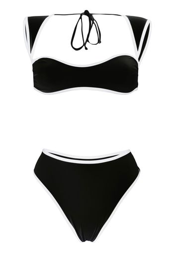 La Reveche two-tone square-neck bikini - Nero