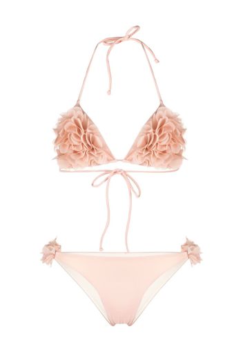 La Reveche Shayna floral-appliqué bikini - Rosa