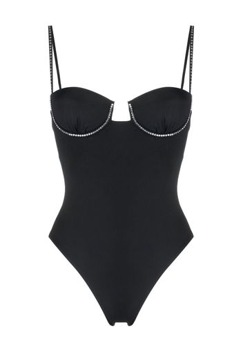 La Reveche Letizia crystal-embellished swimsuit - Nero