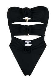 La Reveche gathered-detail one-piece - Nero