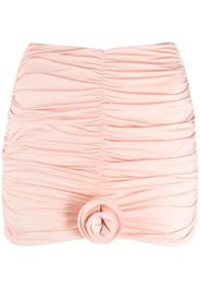 La Reveche Lillibet floral-appliqué gathered miniskirt - Rosa