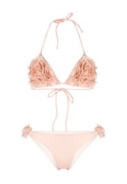 La Reveche Shayna floral-appliqué bikini - Rosa