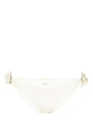 La Reveche Shayna floral-appliqué bikini bottoms - Bianco