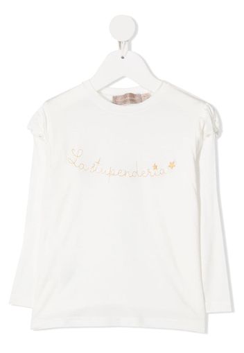 logo embroidered top