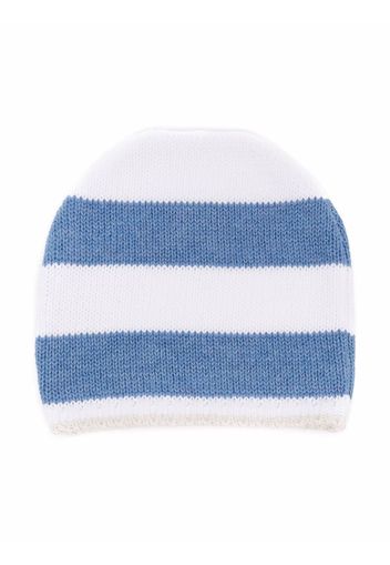 La Stupenderia striped knitted beanie - Bianco