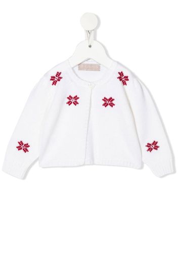 La Stupenderia Cardigan a fiori - Bianco