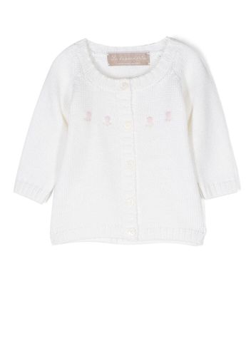 La Stupenderia embroidered cashmere cardigan - Bianco