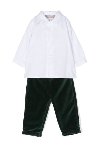 La Stupenderia Set camicia e pantaloni bicolore - Bianco