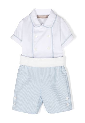 La Stupenderia Set top e shorts a righe - Bianco