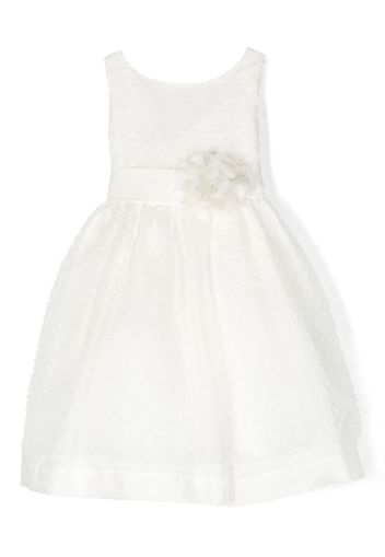 La Stupenderia floral appliqué layered dress - Bianco