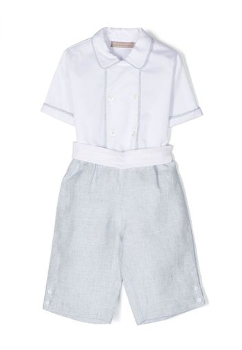 La Stupenderia cotton-linen trouser set - Bianco