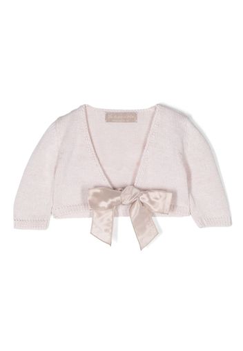 La Stupenderia V-neck bow-fastening cardigan - Toni neutri