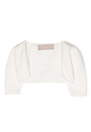 La Stupenderia cropped long-sleeve knitted cardigan - Bianco