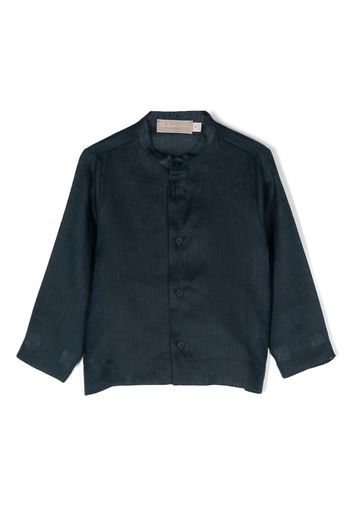 La Stupenderia band-collar linen shirt - Blu