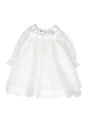 La Stupenderia scallop-collar jacquard dress - Bianco