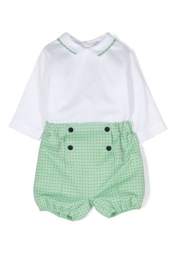 La Stupenderia polka-dot print cotton shorts - Bianco