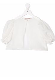 La Stupenderia puff-sleeve cropped blouse - Toni neutri