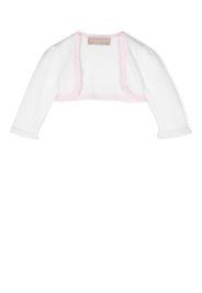 La Stupenderia ruffle-trim cropped knitted cardigan - Toni neutri