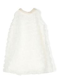 La Stupenderia floral appliqué tulle dress - Bianco
